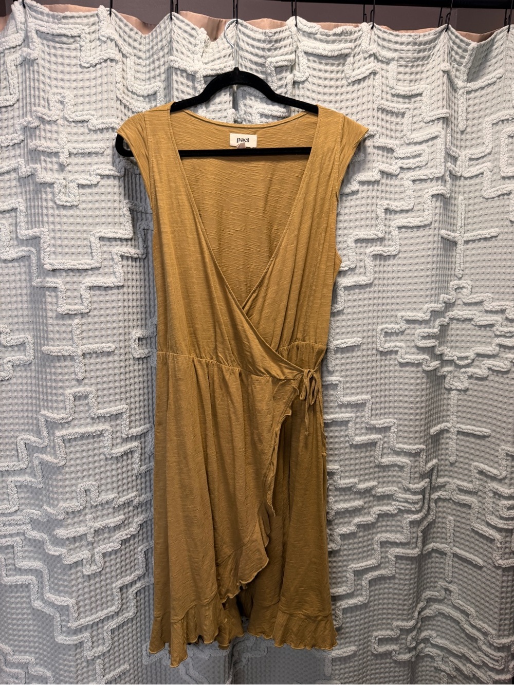 Pact Mustard Wrap Dress